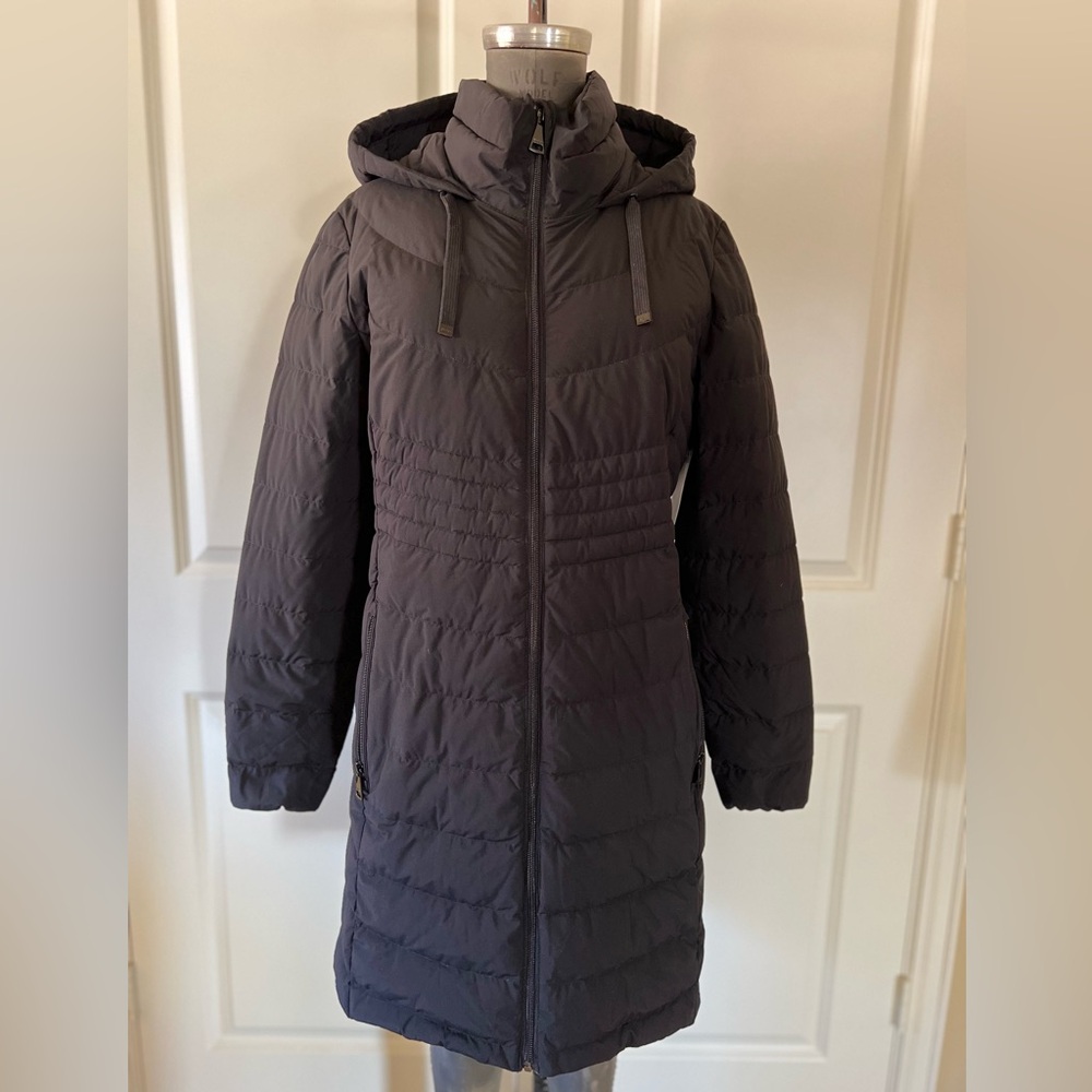 DKNY NWT Packable Down Puffer Coat Hooded Black Large